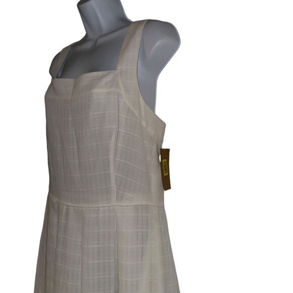 NWT Cremieux Cream Tank Pleated Dress Womens 10 Summer Wedding Party Work - Picture 4 of 10